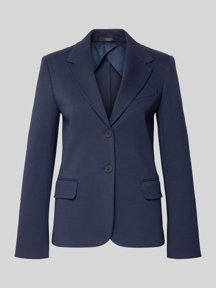 Produktfoto, Regular Fit Blazer aus Baumwoll-Mix Modell 'GINNASTA' von Weekend Max Mara, jednolity kolor, kołnierz z połami, mieszanka bawełny, krój regular fit, zapięcie na 2 guziki, kieszenie z patką, aplikacja z marką