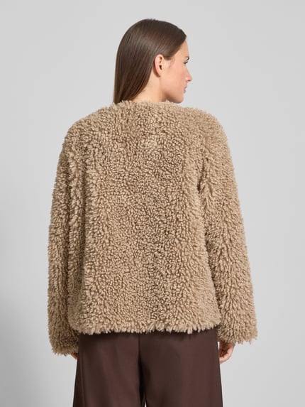 VILLA SOPHIE Jacke aus Teddyfell mit Rundhalsausschnitt Taupe 5