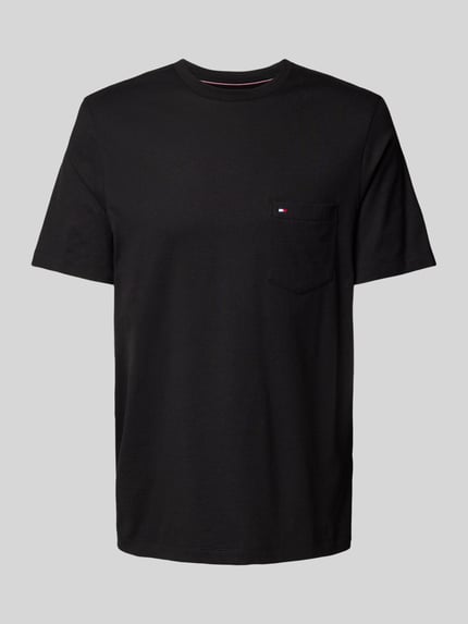 Tommy Hilfiger T-shirt o kroju regular fit z czystej bawełny Czarny 2