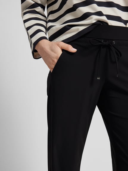Raffaello Rossi Straight leg broek met tunnelkoord, model 'CANDICE' Zwart - 3