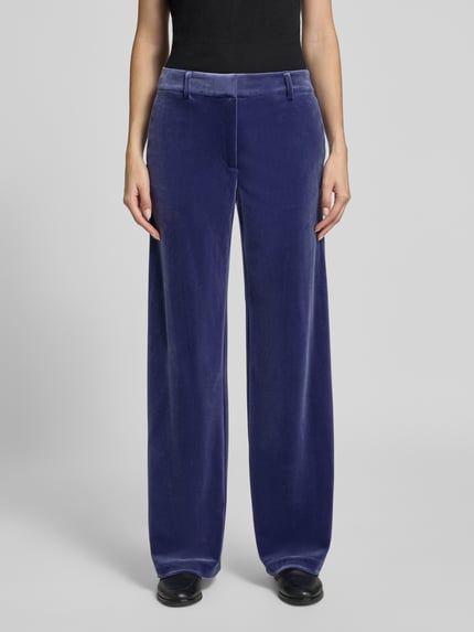 Jake*s Collection Wijd vallende broek in fluweellook Koningsblauw - 4