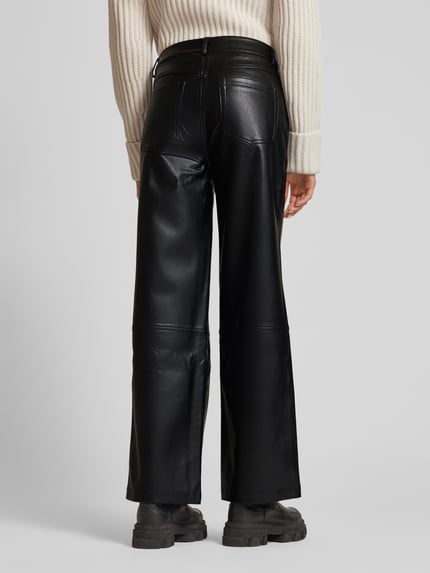 Kaffe Wide Leg Hose in Leder-Optik Modell 'alina' Black 5