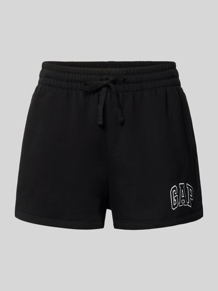 Productfoto, Sweatshorts mit Logo und elastischem Bund van GAP, zwart katoenmix, regular fit, elastische tailleband, logo links.