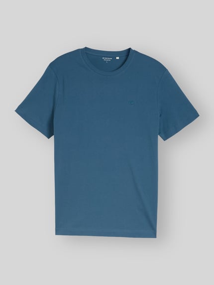 Tom Tailor Regular Fit T-Shirt aus reiner Baumwolle Petrol 2