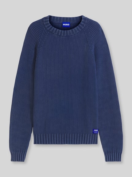 HUGO Blue Relaxed Fit Pullover aus reiner Baumwolle Modell 'Sondye' Marine 2