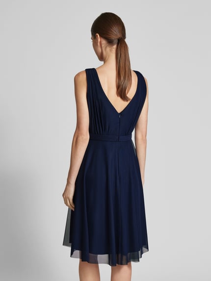TROYDEN COLLECTION Cocktailjurk met V-hals Donkerblauw - 5