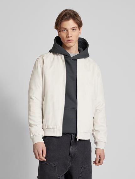 ONLY & SONS Regular Fit Blouson in Lederoptik Modell 'LUCAS' Hellgrau 4