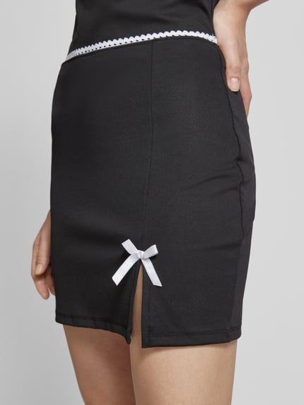NOISY MAY® Mini-rok met strikdetail, model 'ZITA' Zwart - 3