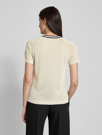 Jake*s Collection Pullover mit geripptem Rundhalsausschnitt Ecru 5