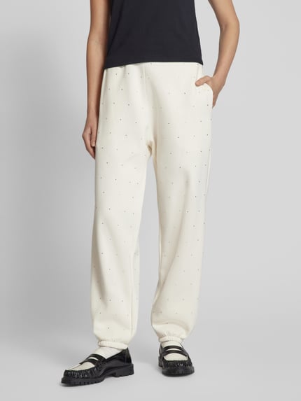 REVIEW Sweatpants mit Ziersteinbesatz Offwhite 4