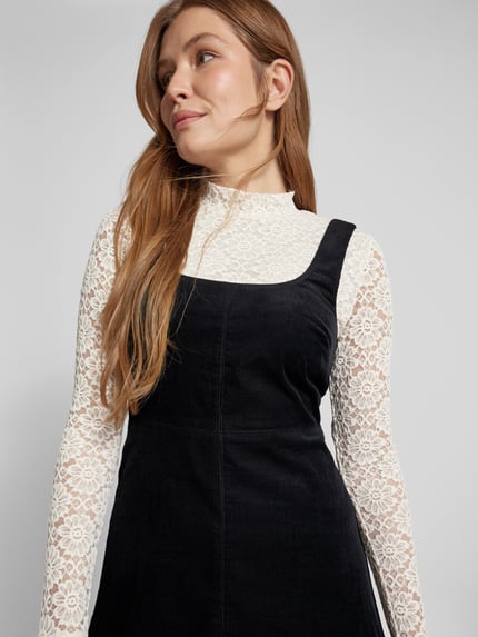 Forever New A-Linie Cocktailkleid mit passendem Langarmshirt im Set Black 3
