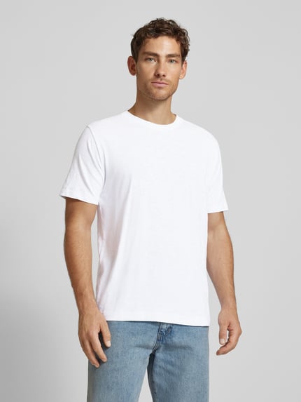 GABBA T-Shirt mit geripptem Rundhalsausschnitt Weiss 4