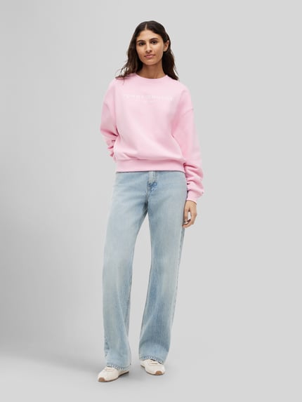 Tommy Hilfiger Relaxed Fit Sweatshirt aus Baumwoll-Mix Pink 1