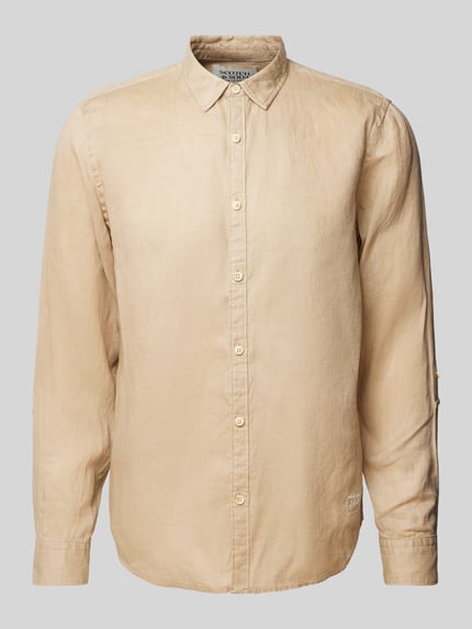 Scotch & Soda Regular Fit Leinenhemd mit Label-Stitching Beige 2