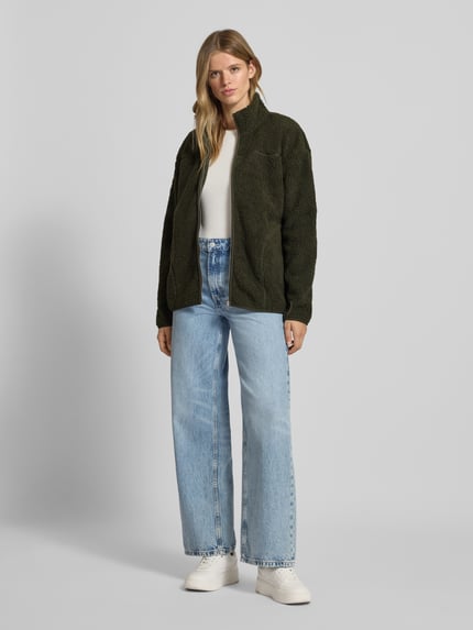 PIECES Regular Fit Jacke aus Teddyfell Modell 'SADIA' Khaki 1