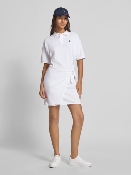 Polo Ralph Lauren Polokleid mit Knotendetail Weiss 1