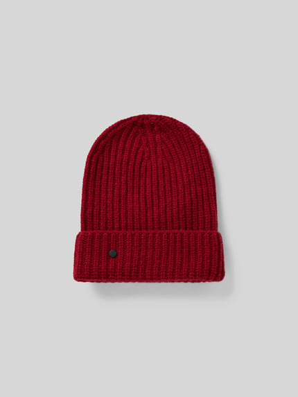 Closed Czapka beanie z detalem z logo Bordowy 1