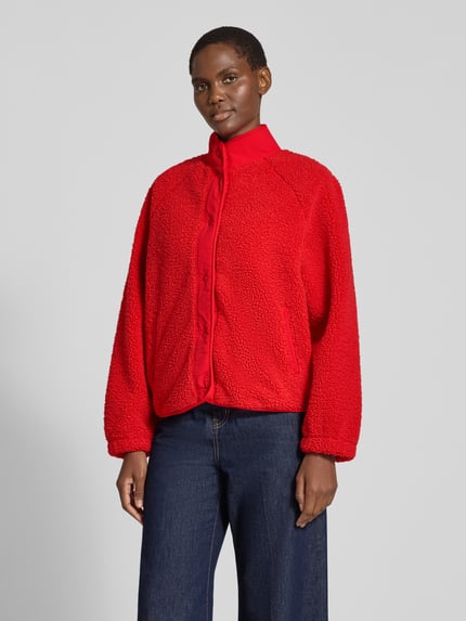 Jake*s Casual Regular fit sweatjack van teddybont Kersenrood - 4