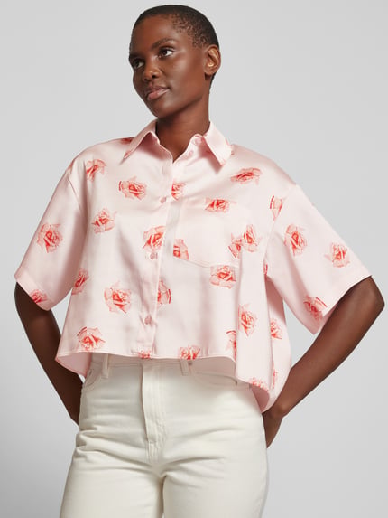 Kenzo Kort overhemdblouse met borstzak Roze - 3
