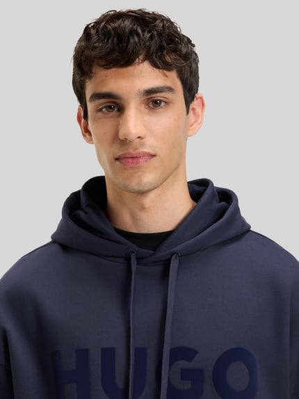 HUGO Bluza o kroju oversized z czystej bawełny z kapturem model ‘DITCHLE’ Królewski niebieski 3