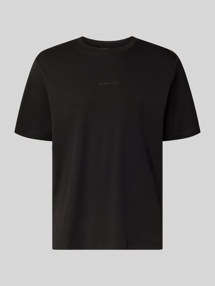 Productfoto, Relaxed Fit T-Shirt mit Rundhalsausschnitt van Antony Morato, zwart katoen, relaxed fit, ronde hals, ruglengte bij maat M 71 cm