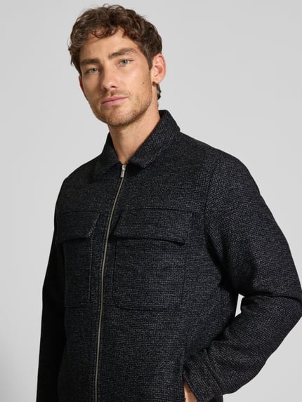 JACK & JONES Premium Overhemdjack met borstzakken, model 'RUSSEL' Antraciet gemêleerd - 3
