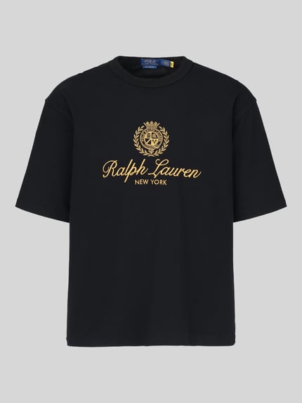 Polo Ralph Lauren T-Shirt mit goldfarbenem Logo-Print Black 2