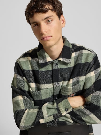 Dickies Regular Fit Freizeithemd mit Woll-Anteil Hellgruen 3