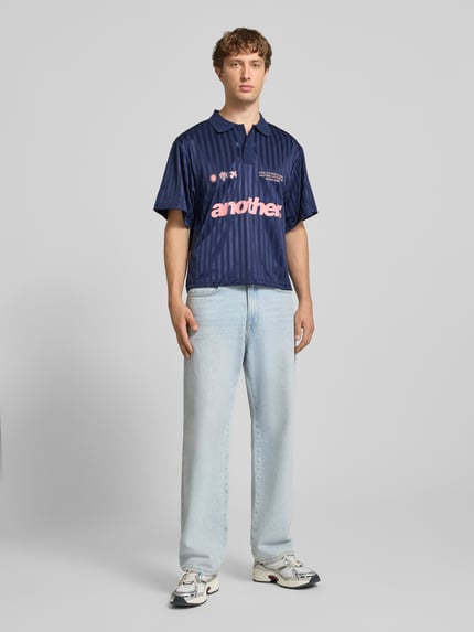 ANOTHER COTTON LAB Trikot mit Polokragen und Label-Prints Marine 1