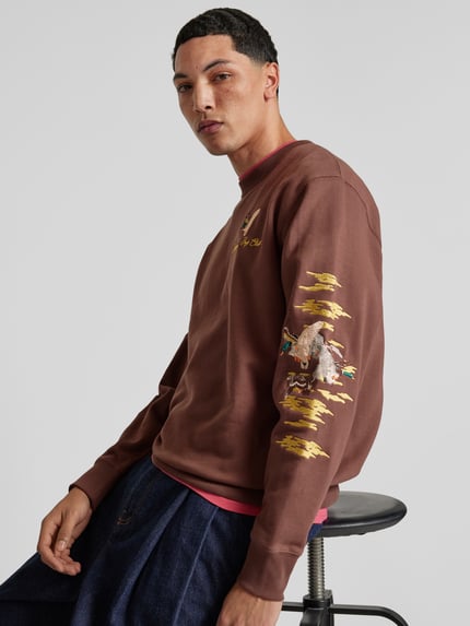 Billionaire Boys Club Sweatshirt mit Label-Stitching Mittelbraun 3