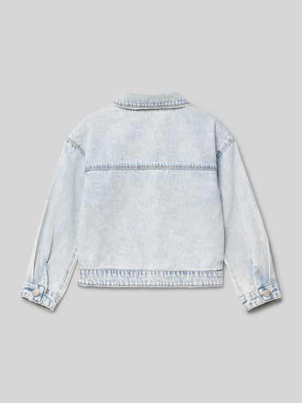 NAME IT Jeansjack met paspelzakken op de borst, model 'MILA' Lichtblauw - 3