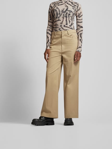 Nanushka relaxed fit stoffen broek in 5-pocketmodel Beige - 4