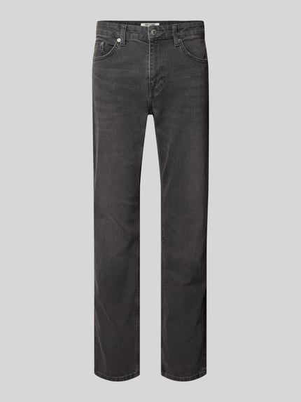 Productfoto, Regular Fit Jeans aus Baumwoll-Mix Modell 'WEFT' van Only & Sons, uni, 5-pocket, label stitching, denim, katoenmix
