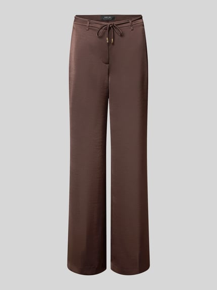 Glanzende wide fit broek met strikceintuur Shop The Look MANNEQUINE