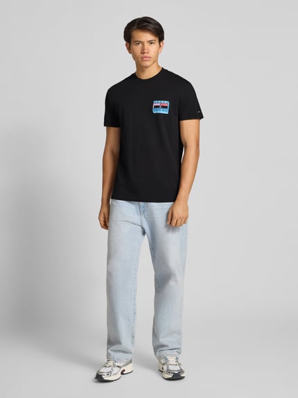 Tommy Jeans Regular Fit T-Shirt aus reiner Baumwolle Black 1