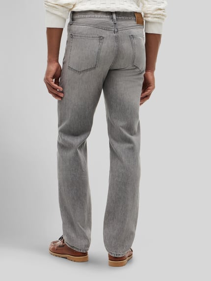 Tommy Hilfiger regular straight fit jeans van puur katoen Lichtgrijs - 5