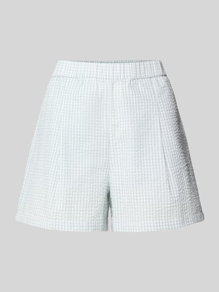 REVIEW Loose fit shorts van katoenmix met Vichy-ruit Lindegroen - 2