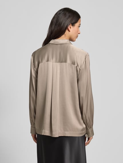 Emily Van den Bergh Regular Fit Bluse aus Viskose mit Knopfleiste Mittelbraun 5