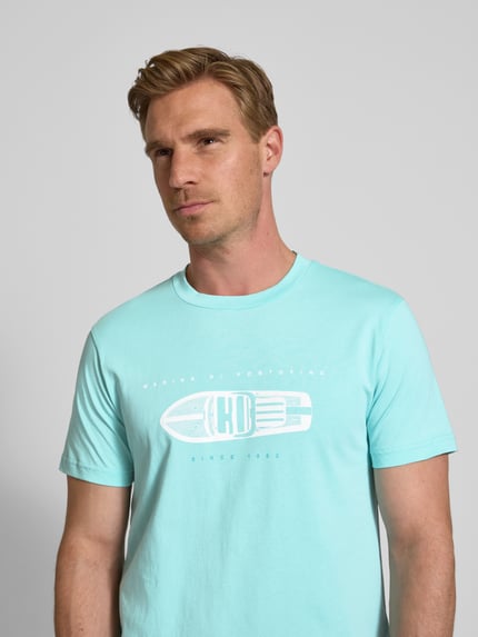 Zeybra T-Shirt mit Label-Print Tuerkis 3