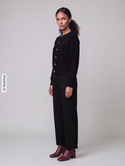 VERO MODA Regular fit gebreid jack van viscosemix model 'NOELLA' Zwart - 1