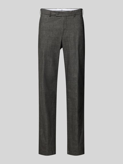 Produktfoto, Regular Fit Hose aus Baumwollmix von Hiltl in Grau mit feinem Karomuster, glatte Textur, Herren Weite Hose von Hiltl