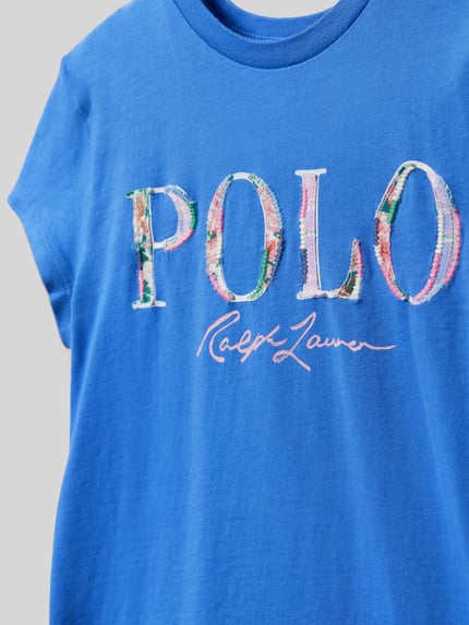 Polo Ralph Lauren Teens T-shirt met logodetail en ronde hals Koningsblauw - 2