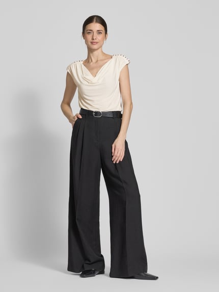 Lauren Ralph Lauren T-Shirt mit Wasserfall-Ausschnitt Offwhite 1