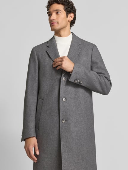 BOSS Slim Fit Mantel aus Woll-Mix Modell 'Hyde' Hellgrau 3
