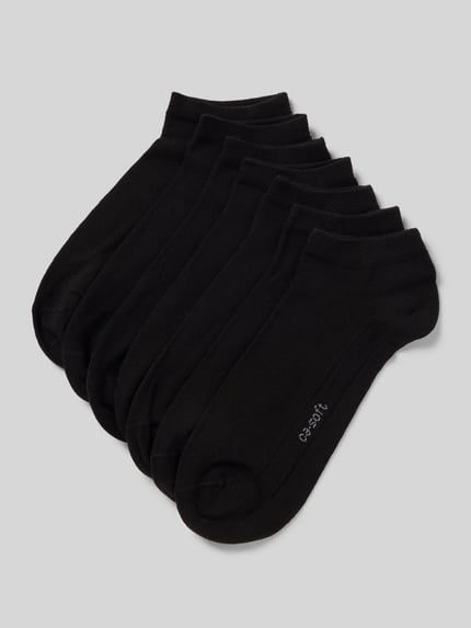Produktfoto, Sneakersokken met ribboordjes in set van 7 Model 'Soft' van camano, katoenmix met stretch, effen design