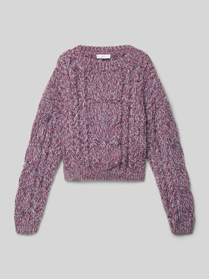 MANGO Strickpullover mit gerippten Abschlüssen Modell 'elina' Purple 1