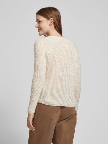 MM by Max Mara Gebreide pullover met structuurmotief, model 'FRESIS' Beige - 5
