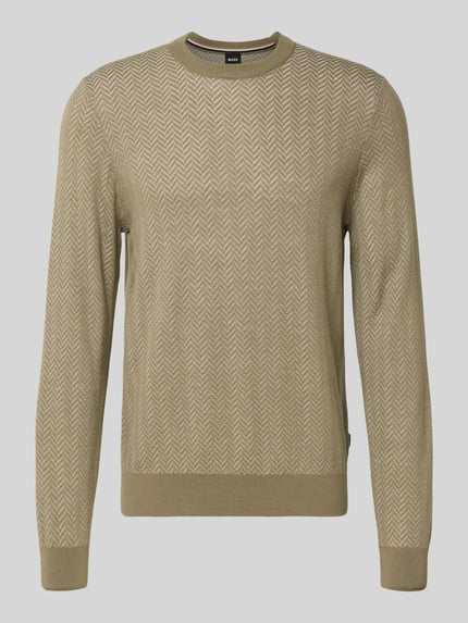 BOSS Regular Fit Pullover aus Schurwoll-Mix Modell 'HABITO' Schlamm 2