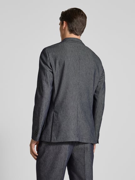 BOSS Marynarka na dwa guziki o kroju slim fit z mieszanki bawełny model ‘HANRY’ Granatowy 5