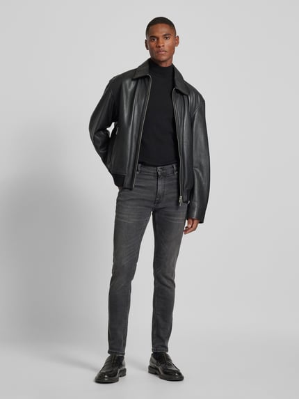 MANGO Super Skinny Fit Jeans im 5-Pocket-Design Modell 'Jude' Anthrazit 1